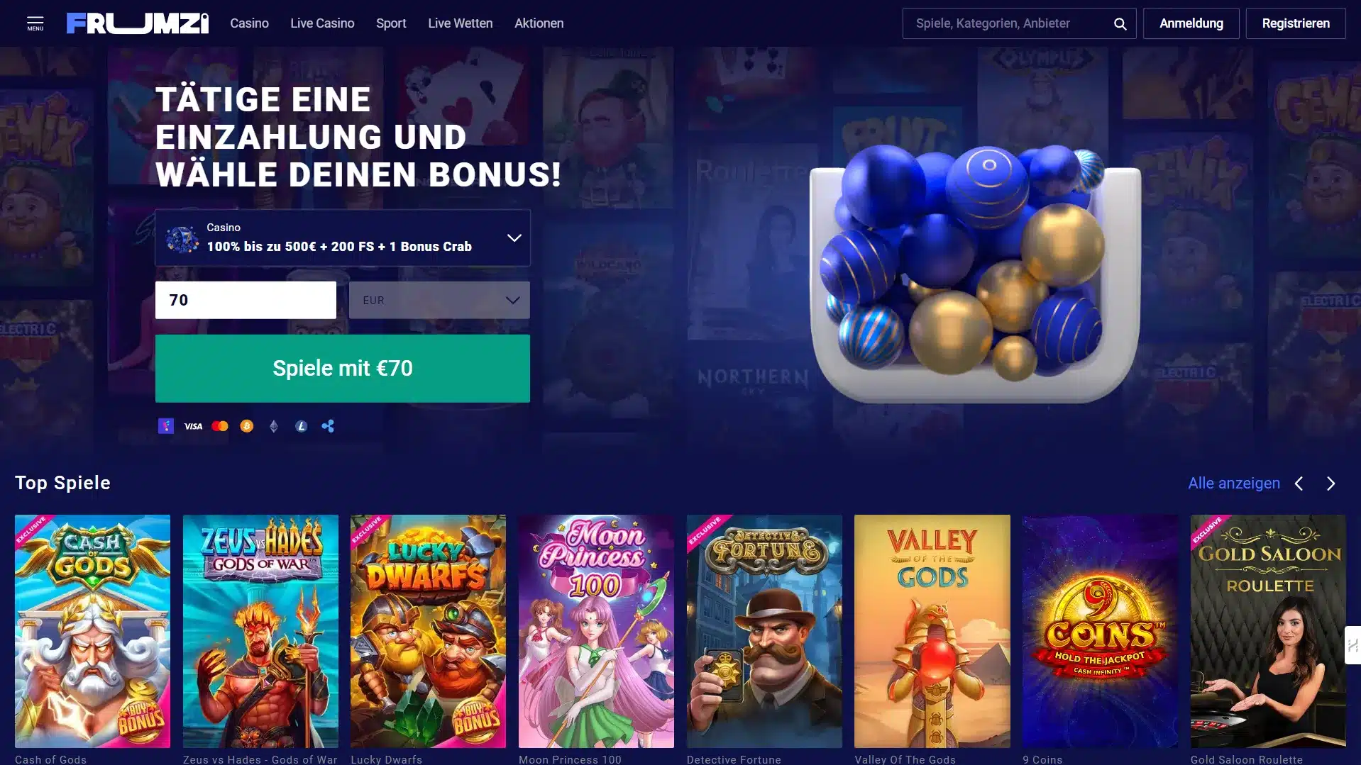 Frumzi Casino Bonusangebote und Promotions