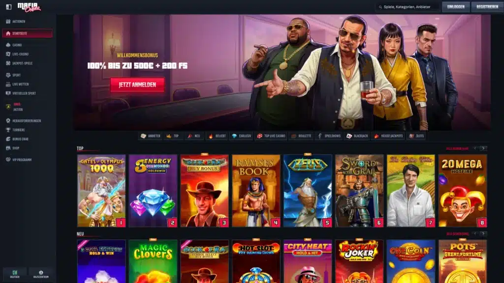 mafia casino homepage